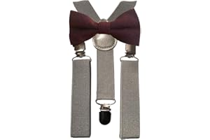 DB DICKIE BOW Children's Kids Boys Cotton Bow Tie & Grey Braces Set