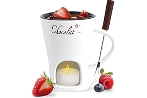 Baoblaze Tasse Fondue Chocolat Fondue Chocolat 130 ML, Appareil a Fondue Chocolat Bougie, Mug Fondue Chocolat Services à Fondue au Chocolat, Fondu Chocolat Tasse à Fondue au Chocolat, Blanc