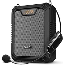 SHIDU Draadloze spraakversterker, draagbaar 25W High Power PA-systeem met UHF-headset microfoon en luidspreker, Bluetooth, multifunctionele luidsprekers Megafoon voor buiten, leraren, klaslokaal, rondleiding, fitness