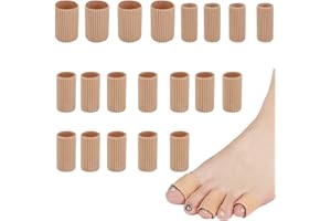 OUDQFCJ 20 pièces protection orteil et doigt, tubes en silicone avec coussinets gel doux pour cors, ampoules, callosités (tailles mixtes)