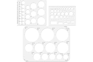 JSRQT 3 Pack Circle Templates Rulers for Drafting,Round Drawings Templates Stencil,Circle Tracer for Architecture,Artist Design Drawing Aid Tool