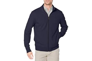 Amazon Essentials Sudadera Ligera de Felpa con Cremallera Completa y Cuello Perkins Hombre