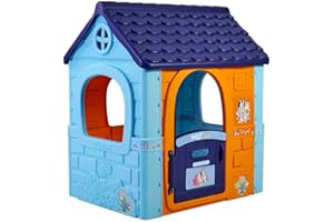 FEBER - Bluey Fantasy House, casita Infantil de Juegos con Puerta abatible, para Jugar al Aire Libre o en casa, casa Resistente y de facil Montaje, para niños de 2 a 6 años, Famosa (FEU11000)