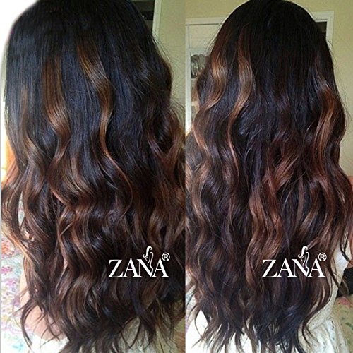 zanawigs style ondul cheveux brsiliens Remy Perruque lace front Full Densit 130% de cheveux humains Perruques cheveux longs Fashion en valeur couleur