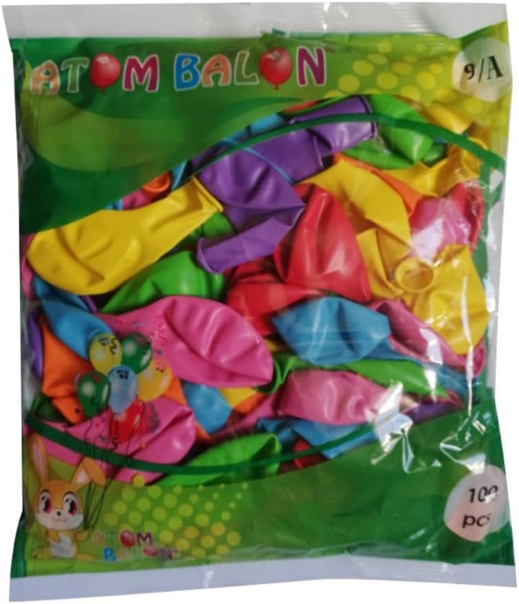 Kalbi Ticaret 9A Karışık Renkli Balon 100'lü Atom
