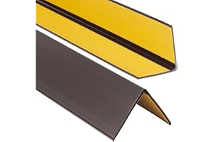 ProfiPVC Profilo Angolare PVC 50x50 mm - Listello di protezione in plastica flessibile - Striscia autoadesiva - Riparo dei profili angolari e bordi, facile da installare - 90cm, Marrone Scuro