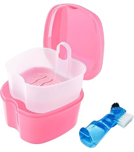 Denture Case & Cup, Travel Retainer Case With Mirror, No-Leak False - View #10