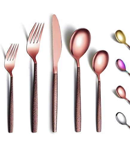 Echtwerk Tafelbesteck Positano Due – 20-teilig, Für 4 Personen, Bronze/Schwarz, 18/10 Edelstahl