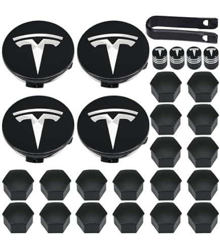 Adesivi Coprimozzo Per Tesla Model 3/S/X/Y 2017-2022 - 4 Pezzi, 56 Mm, ABS E Lega - Foto 3