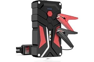 BIUBLE Démarreur de Voiture Portable 2000A 21800mAh Démarreur de Batterie de Voiture (pour 8L Essence ou 6.5L Diesel) avec Lampe de Poche LED Port USB Charge Rapide 3.0 et Marteau de Sécurité