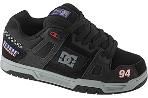 DC SHOES DC Stag Chaussures de skate pour homme, noir/gris/bleu, 41 EU