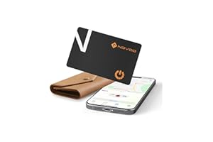 NOVOO Slim SmartCard Wallet Tracker, Air Locator Tag - 1.6mm Thin, 6-Year Battery, IP68 Waterproof, Apple Find My Compatible (iOS Only), Bluetooth GPS Item Finder (1-Pack)