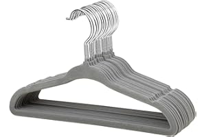 ‎MANGOTREE ManGotree Baby Samt Kleiderbügel für Säuglinge und Kleinkinder, 27,8cm Kinder Größe, 360 Grad Drehbar, Ultradünnes und Rutschfestes Design, 15 Stück (Grau)