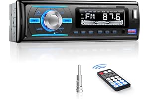 WISTRUE Autoradio Bluetooth 5.0, FM/AM Poste Radio Voiture Bluetooth Mains Libres avec Télécommande, Supporte 2 USB/AUX in/SD/TF/WMA/WAV/MP3 Player, Autoradio 1 DIN Radio Stéréo 4x65W Soutien iOS Android