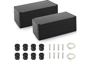 QLOUNI 2 Stück Abzweigdose, wasserdicht, für den Außenbereich, 158 × 90 × 60 mm, IP65 aus ABS, Verbindungsdose mit 8 Kabeleingängen M16, wasserdichte Abzweigdose