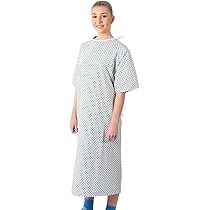Size 4XL Bariatric Patient Hospital Gown, Blue Diamond Pattern, Washable Polycotton Fabric, Waist Tie, As Used By NHS - View #4