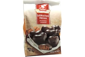 Weiss - Lebkuchen Herzen - Mit Zartbitter Schokolade - 300g