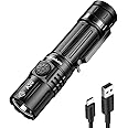 SuperFire A20 Powerful EDC Flashlight Waterproof Torch 1700Lmens Super Bright USB Rechargeable Flashlight 5 Modes for Outdoor Camping Emergency Lighting