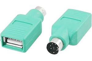 UXCELL sourcing map Mini 6 Pin DIN PS/2 to USB Port Mouse Adapter Connector Green 2 Pcs