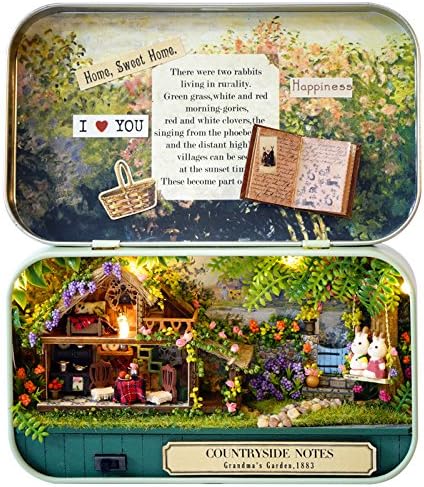 DIY Wooden Dollhouse Miniature Kit Wood Hut Toy &amp; Color Light With Furniture Show Pictures