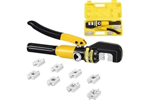 HSEAMALL 10Tons Hydraulic Crimping Tool Crimper Plier for Copper and Aluminum Terminal Lugs Battery Wire Crimping 4-70mm²