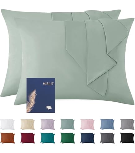 Vielit Federe Per Cuscino 60x80 Cm, Set Da 2: Morbide In Microfibra Antracite, Con Cerniera, Certificato OEKO-TEX, Ipoallergeniche