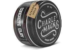 Charlemagne Clay Pomade män – 100 ml, starkt grepp – hårvax | Fettfri konsistens och hårvax matt med nästan matt finish – mer
