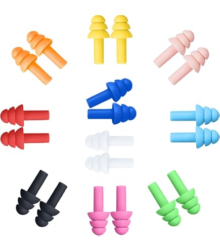 Tappi per le orecchie riutilizzabili per la riduzione del rumore, lavabili in silicone, per russare, nuoto, concerti, lavoro, viaggi