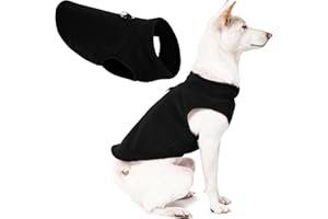 Gooby - Fleece-Weste, Pullover für kleine Hunde, Fleecejacke mit Leinen-Ring, schwarz, Größe XS