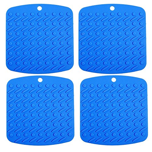 Zedtom 4er Pack Mehrzweck Silikon Heat Resistant Untersetzer Topfuntersetzer Silikon Topflappen Wärmedämmung Untersetzer Hitzebeständig bis zu 230°C,17.8x17.2xo.4cm,4 Farbe(Multi color)