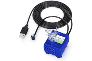 DAUERHAFT Pompa do fontanny ze światłem LED, bardzo cicha pompa do fontanny i niskie zużycie energii, łatwa do czyszczenia, przewód zasilający o długości 5,9 m