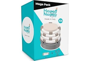 My Happy Nappy Recargas - 【Compatibles con Tommee Tippee Sangenic Tec, Simplee Sangenic y Twist & Click】 - Súper Recargas X4 - Tratamiento Anti-Olor EVOH Efectivo de 7 Capas - Hechas en Italia