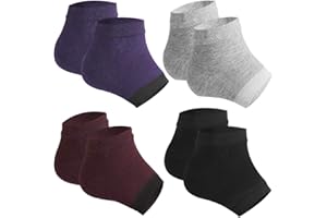 ‎SOURCETON 4 Paar feuchtigkeitsspendende Fersensocken, SourceTon Open Toe Socken, Cracked Gel Heel Socken, Toeless Cooling Heel Repair Socken für Frauen