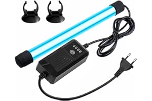 BORDEAG Aquarium UV Sterilisator, 9 W Blaue Aquarium Clean Light mit Timer, Länge UV Sterilisator Licht, Lampen Bakterien Tötung für Unterwasser-Sterilisation Algenentfernung Desodorierung (EU Plug)