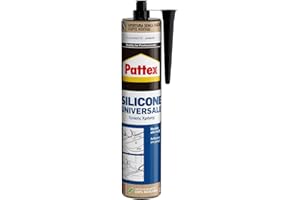 PATTEX Silicone Universale Trasparente, Sigillante Bagno e Infissi, Sigillante resistente alla Muffa, Silicone Trasparente 1 Cartuccia da 280 ml