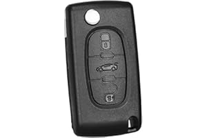 BARAC Carcasa Llave 3 Botones Citroen c2 c3 c4 c5 Picasso Peugeot 206 207 307 308 407 408 Partner Mando a Distancia Coche Compatible HU83 CE0536