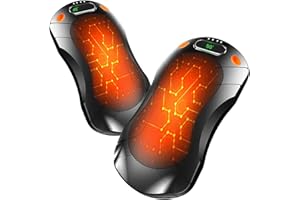 AIUNAOM Chauffe Mains Électrique Rechargeable-Lot de 2 avec 3 Niveaux de Chauffage (45°C 50°C 55°C), Charge Rapide 5000mAh, Portable et Magnétique, pour Extérieur et Travail Idéal en Cadeau