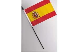 Spain State Crest Hand Flag 25cm by 1000 Flags