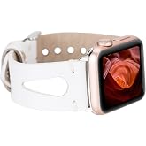 Apple Watch ile Uyumlu Hakiki Deri Kordon, 38/40/41/42/44/49 mm ile Uyumlu, Ayarlanabilir Fit, Kolay Takıp &Ccedil;ıkarma, Hakiki De