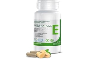 Algilife - Vitamina E Pura in Capsule Vegetali da 60 Mg. Vitamina E Per Viso e Corpo 100% Naturale con Tocoferolo. Vegan Senza Glutine e Lattosio (60 Capsule, scorta 2 mesi)
