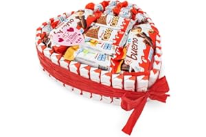 BELROS Tarta Surtida de Chocolates con Forma de Corazón. Más de 50 chocolatinas. Especial San Valentin. Idea para Regalo Romantico, Navidades, Ocasión Especial. Ideal para Parejas, Dia de la Madre