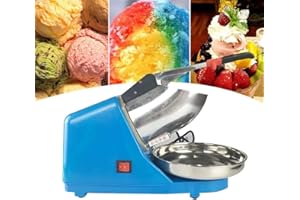 OUKANING Trituradora de hielo eléctrica de acero inoxidable, 65 kg/h, cortador de hielo (azul)
