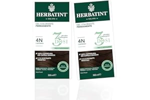 Herbatint Gel Colorante Permanente 3Dosi 4N Castano - 2 Confezioni (2x 300 ml)