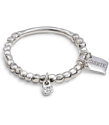 Uno de 50 bracciale placcato argento Sterling con maglia centrale media, topazi e maglie piccole