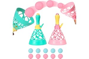 JESITAI Jeu de Flipper avec 10 balles et 2 paniers de Capture pour Jeux et activités extérieurs et intérieurs pour Enfants 4 5 6 7 8 9 10+