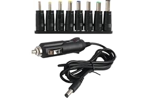 EuAcesry Chargeur de Voiture Universel DC, Allume Cigare vers DC 12V, Cordon d'alimentation Câble 5.5x2.1mm Cigare avec 8 connecteurs pour Lecteur DVD,GPS,Haut-parleurs,étiqueteuse,Caméra