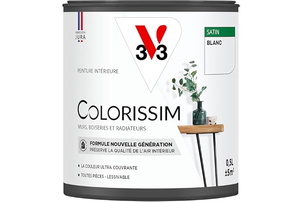 V33 Peinture multi-supports Colorissim® Blanc satin 0,5L