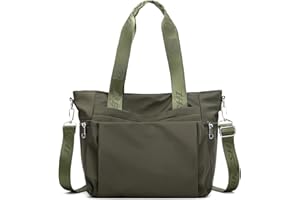 DIRRONA Moda Larga Borsa Donna Multitasche Borsa Tracolla Viaggio Casuale Messaggero Borsa Donna Borsa Shopper Scuola Uso Quotidiano Lavoro Multifunzione Impermeabile Nylon Borsa Verde