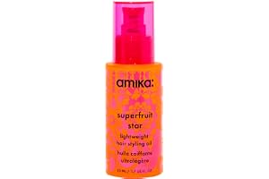 amika superfruit star lätt hårolja – hårserum för fina till tjocka trådar – värmeskydd + frissigt mjukare för glansig glans – minskar brott + stärker trådar (50 ml)