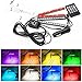 Produktbild Auto LED Strip Lichter, 4 48 LED DC 12 V Multicolor Musik Auto Innen lichtecht LED Unter dash Lighting Kit mit Sound Active Funktion und kabellosen Fernbedienung, KFZ-Ladegerät enthalten (48 LEDs)